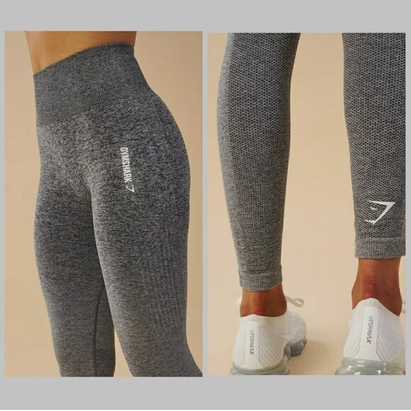 Gymshark Adapt Ombre High Waisted Leggings Yoga Black Marl Gray Women's M - Picture 3 of 11
